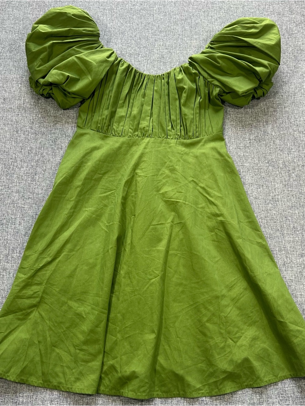 Abercrombie & Fitch Olive Green Puff-Sleeve Women’s Dress Empire Waist XS New
